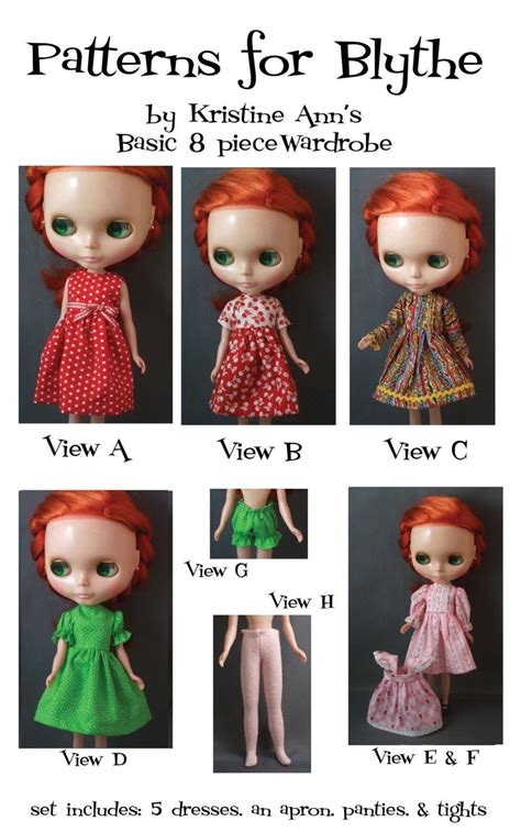 Basic Wardrobe Pattern For Blythe Dolls 800 Via Etsy Bratz Doll