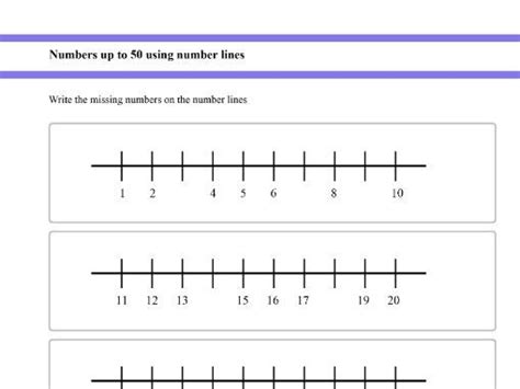 Numbers Up To 50 Using Number Lines For Year 1 And Year 2 Students