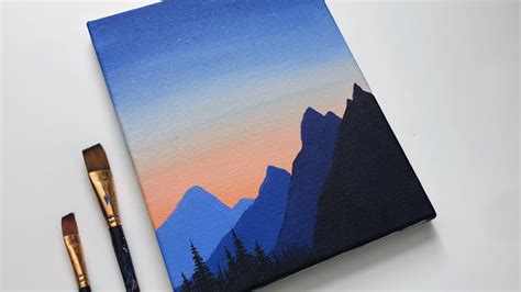 Simple Sunset Painting For Beginners Acrylic Painting Easy Step By