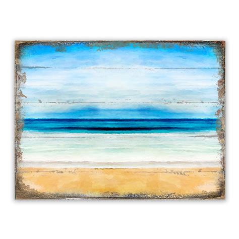 Coastal Wall Decor Large Wall Art Beach Wood Block Etsy