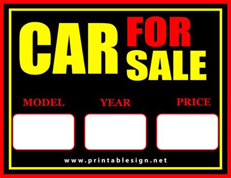 Car For Sale By Owner Sign Free Download