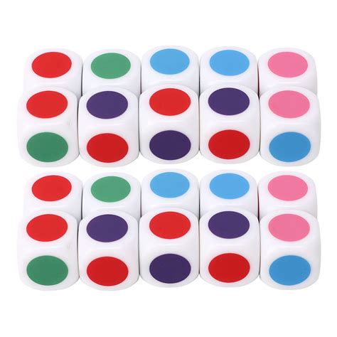 Right Angle Dice 20pcs Color Dot Dice 6 Colors Right Angle Teaching