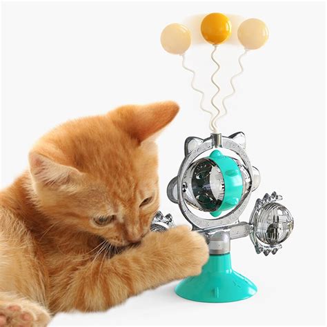 New Windmill Interactive Cat Toy Rotating Toy With Suction Cup For