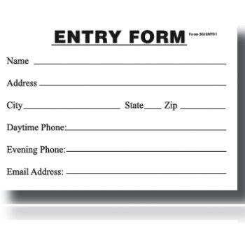 entry blank entry form pad  store