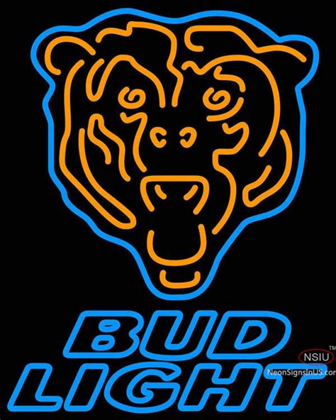 Bud Light Neon Chicago Bears NFL Real Neon Glass Tube Neon Sign