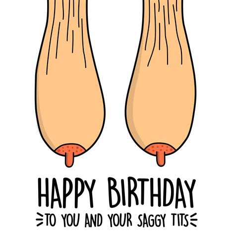 Funny Birthday Card Happy Birthday Saggy Boobs Rude Boobs Etsy Uk
