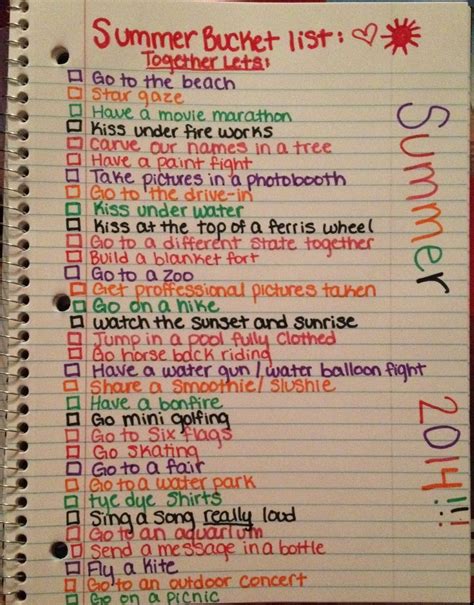 summer bucket lists summer bucket summer fun list