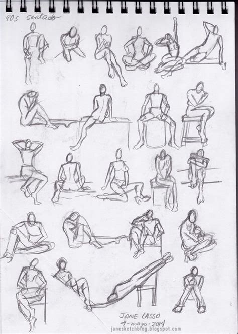 Dibujo gestual a lápiz Dibujo de posturas Dibujo anatomia humana