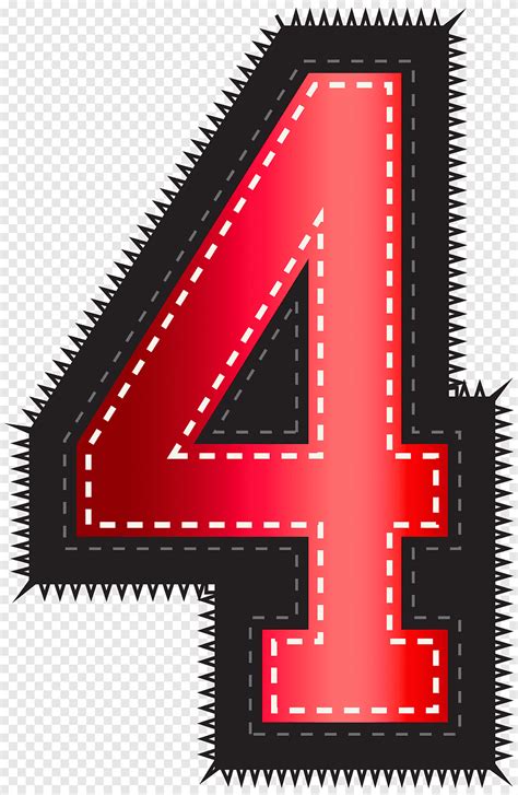 Free Download Illustration Of Black And Red Number 4 Red Sport