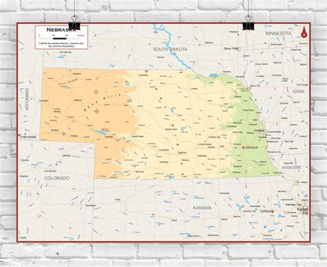 Nebraska State Wall Maps World Maps Online