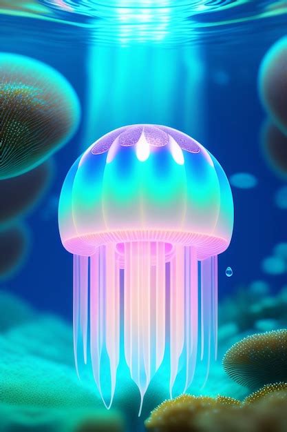 Premium Ai Image A Jellyfish In The Water A Group Of Jellyfish With