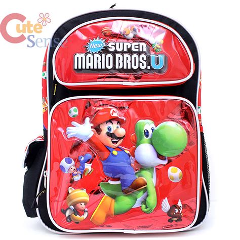 Nintendo Super Mario U 16 Large School Backpack Lunch Bag Set Yoshi Riding Ebay