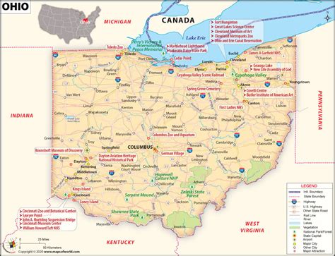 Ohio Map Map Of Ohio Usa Detailed Oh Map