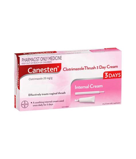 Canesten 3 Day Thrush Treatment Internal Soothing Cream 20g Pharmacist