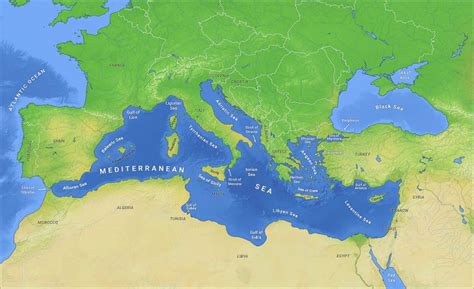 Mediterranean Sea Map Locations And Maps Of Atlantic Ocean