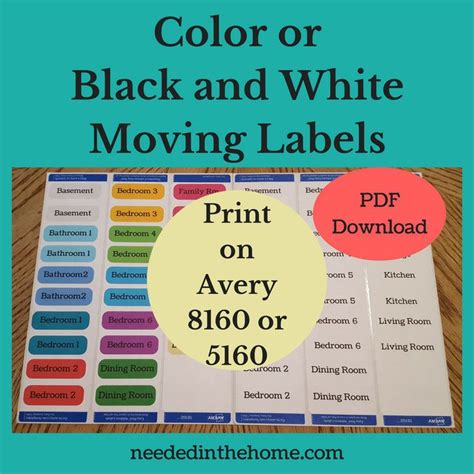 printable moving labels to use packing for a house move