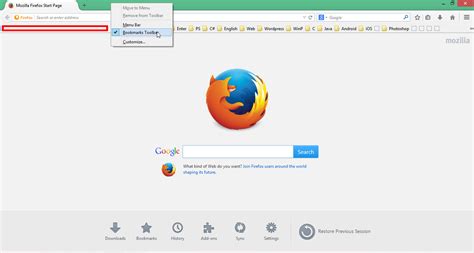 Bookmarks Toolbar In Firefox 29 Super User