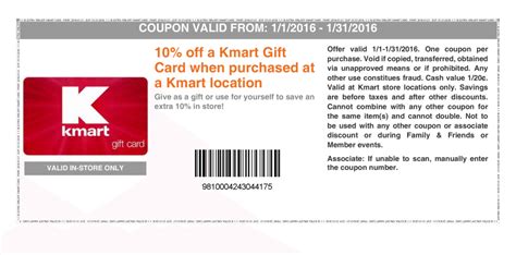 Kmart also has its gift cards with various denominations. 10% Discount on Kmart Gift Cards In-Store, Exp. 1/31 - Doctor Of Credit