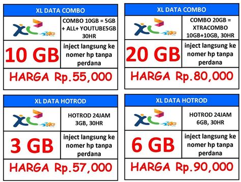 Submitted 9 months ago by bananaaware. Jual paket data internet XL COMBO 20 GB Harga murah Langsung inject Nomor Handphone tanpa kartu ...