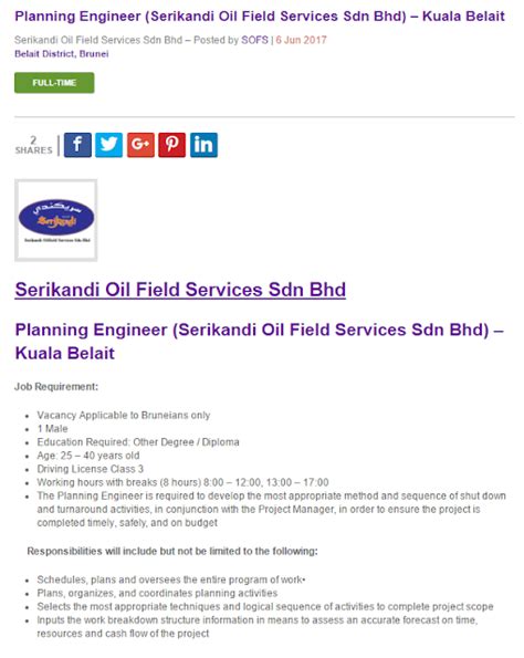 1994 muhibbah listed on the main board of kuala lumpur stock exchange (klse). Oil &Gas Vacancies: Planning Engineer (Serikandi Oil Field ...