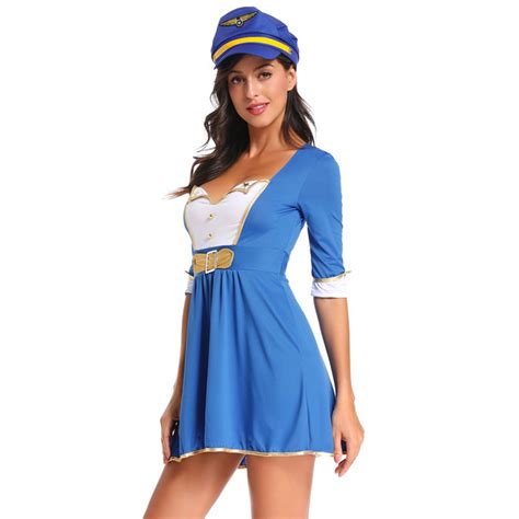 sexy first class stewardess flirty flight attendant cosplay costume c1306