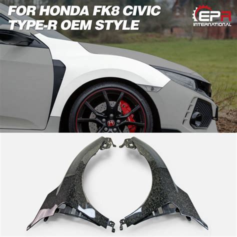 epr int fk8 fk7 civic type r oem front fender forged carbon look usa warehouse