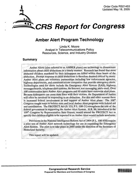 Amber Alert Program Technology Unt Digital Library