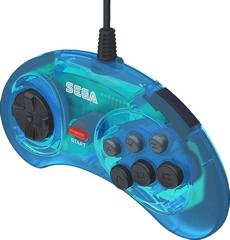 Retro Bit Sega Mega Drive 6 Button Arcade Pad Clear Blue Smdnew