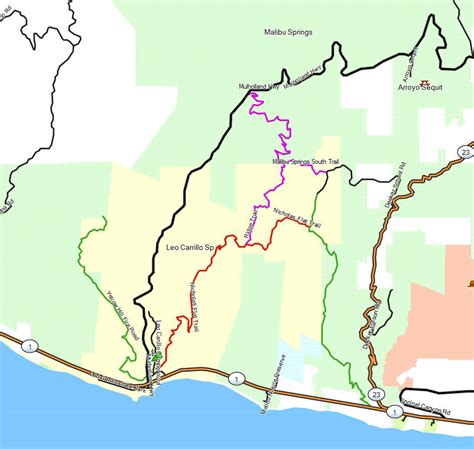Restroom and store facilities are all on the if you are camping in a trailer or rv i would highly recommend avoiding campsites 40, 108, 114, 127, 130, 132 and 136. Leo Carrillo SP - California Trail Map
