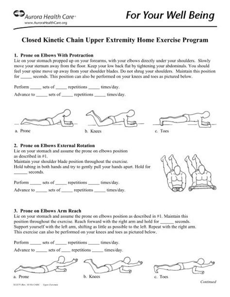 Closed Kinetic Chain Upper Extremity Home Exercise Program