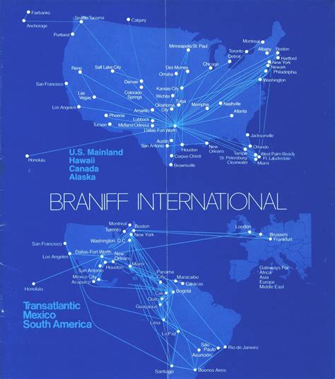 Braniff International Route Map Route Map Route Airline Logo