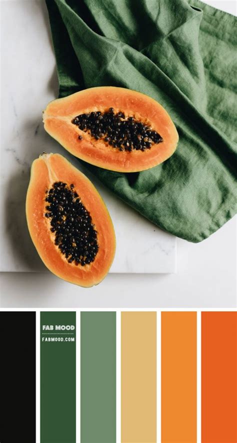 Green And Orange Papaya Color Inspiration Burnt Orange And Emerald