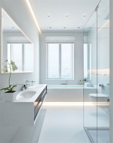 35 Stunning Modern Minimalist Bathroom Design Ideas With White Color