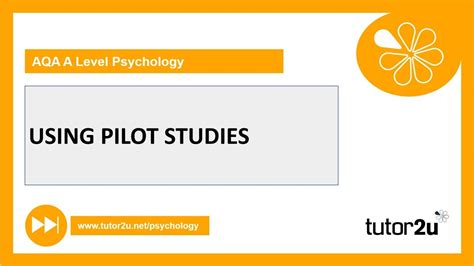 Using Pilot Studies Research Methods A Level Psychology Youtube