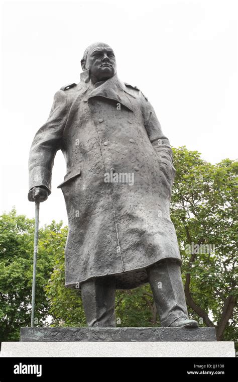 Statue Of Sir Winston Churchill Parliament Square London England