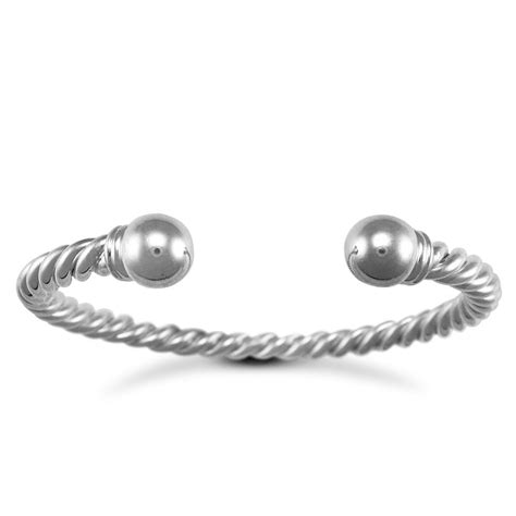 925 Silver Twisted Torque Bangle Ladies Silver Collection From