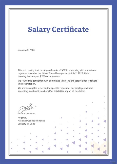 Free Salary Certificate Template In Microsoft Word Microsoft Publisher