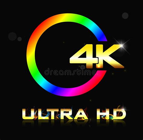 Di 4k Logo Di Formato Ultra Hd Con Le Lettere Brillanti Del Cromo
