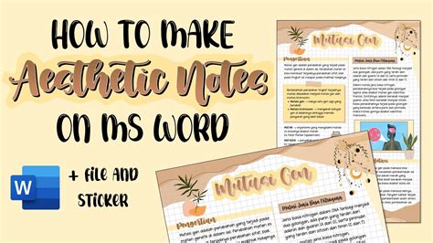 How To Make Aesthetic Notes In Microsoft Word Easy And Simple Link