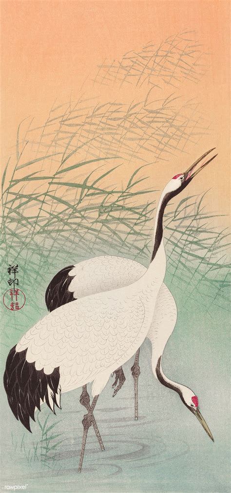 Two Cranes 1925 1936 By Ohara Koson 1877 1945 Original From The