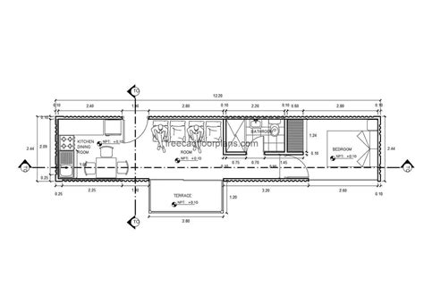 Container House Autocad Plan 0106201 Free Cad Floor Plans