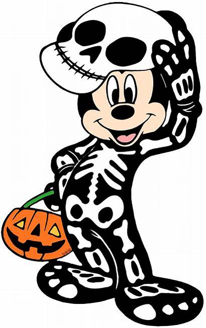 Mickey Halloween Mouse Disney Clip Skeleton Coloring