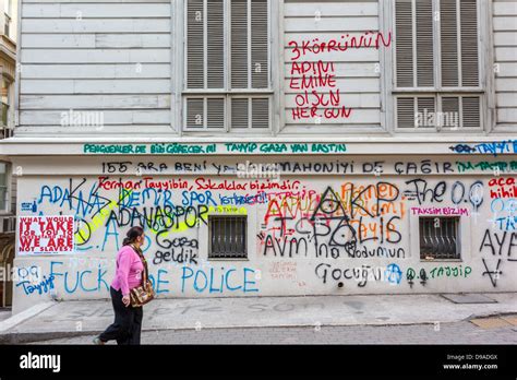 Graffiti At Taksim Gezi Park Protests Istanbul Turkey Stock Photo Alamy