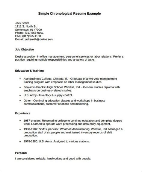 Technically, your jobs should be listed in a while there are technically different ways to format your resume besides using a chronological resume layout, almost all resumes will still have. Chronological Resume Template - 28+ Free Word, PDF Documents Download | Free & Premium Templates