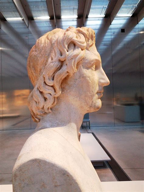 Marble Head Of Alexander Copy From 130 Ad Of An Original Lysippos