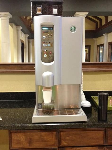 Whenever i think about coffee, starbucks automatically strikes my mind. Starbucks coffee machine at the amenities center ...
