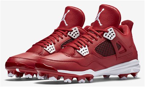 Air Jordan 4 Red Cleats Sole Swap Custom Sneaker Bar Detroit