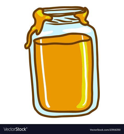 Open Honey Jar Icon Hand Drawn Style Royalty Free Vector
