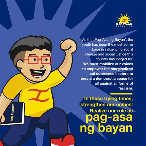 Kabataan Ang Pag Asa Ng Bayan In English Ang Banggitin