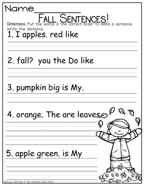 Fix The Sentence Worksheets Kindergarten Bmp Nation